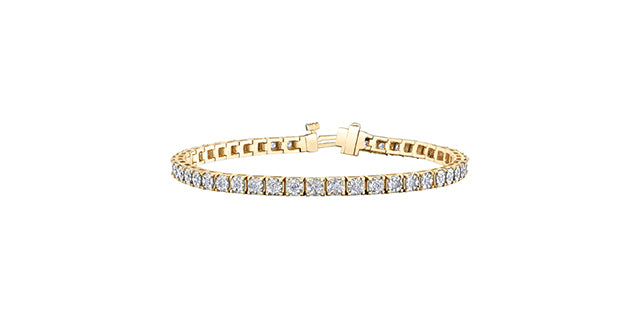 Ladies 10 Karat Yellow & White Gold Diamond Bracelet (1.00TDW)