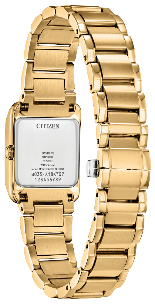 Citizen Ladies Eco-Drive Citizen L Bianca Dress/Classic Gold-Tone Stainless Steel Case, Gold-Tone Stainless Steel Bracelet, White Mother of Pearl Dial, WR 50M