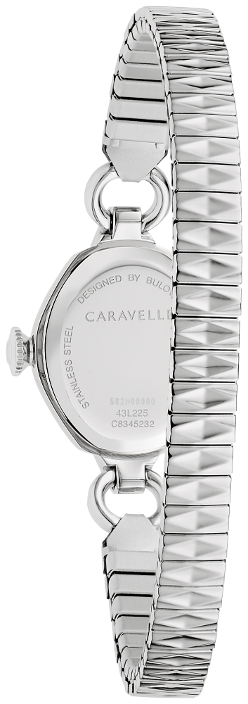 Bulova Ladies Caravelle Classic Silver-Tone Stainless Steel Case, Silver-Tone Stainless Steel Expansion, Silver-White Dial, WR 30M