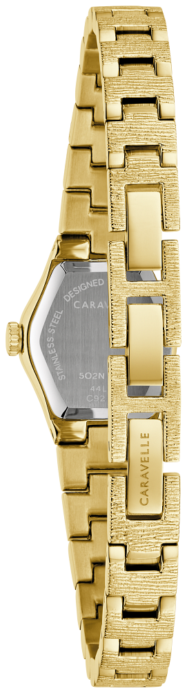 Bulova Ladies Caravelle Vintage Dress Gold-Tone Stainless Steel Case, Gold-Tone Stainless Steel Bracelet, Champagne Dial, WR 30M