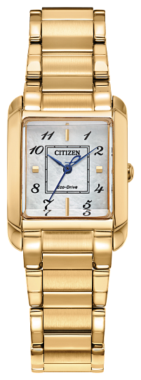 Citizen Ladies Eco-Drive Citizen L Bianca Dress/Classic Gold-Tone Stainless Steel Case, Gold-Tone Stainless Steel Bracelet, White Mother of Pearl Dial, WR 50M