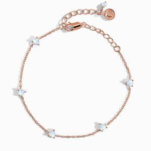 MoonMagic 925 & 14KT Rose Gold Vermeil Moonstone Station Bracelet - Never Without You