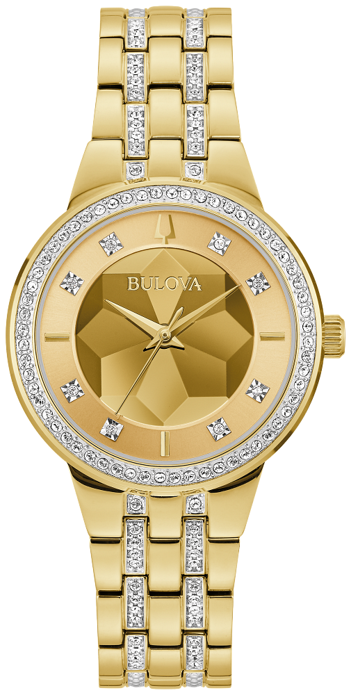 Bulova Ladies BULOVA Phantom Gold-Tone Stainless Steel Case, Gold-Tone Stainless Steel Bracelet, Gold-Tone Dial, WR 30M