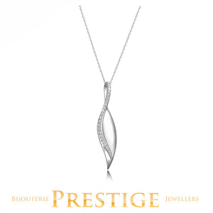 ELLE "FOLIAGE" RHODIUM PLATED NECKLACE 32"+2" EXTENSION