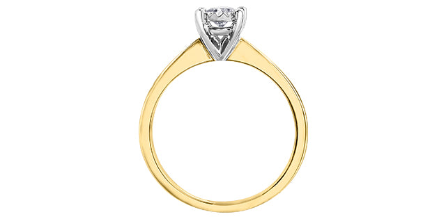 10KTY Solitaire Illusion Set Engagement Ring 1=0.25CT