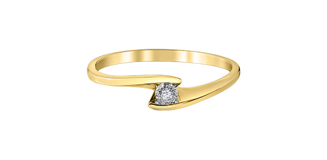 Ladies 10 Karat Gold Illuminaire Diamond Solitaire 1=0.03CT