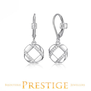 ELLE "LATTICE" RHODIUM PLATED  EAERRING