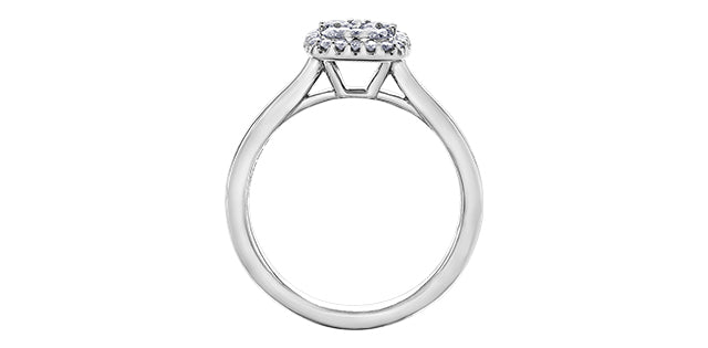 Ladies 14KT White Gold Diamond Estoria Engagement Ring 0.50CT TDW