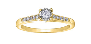 Ladies 10 Karat Gold Illuminaire Diamond Engagement Ring 1=0.10CT 10=0.10CT