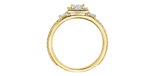 Engagement Ring 10 Karat Gold Canadian Diamond