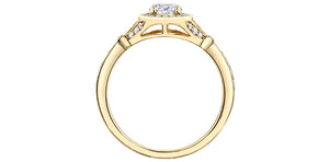 Engagement Ring 10 Karat Yellow Gold  - Canadian Diamond