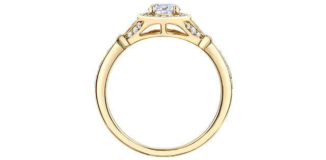 Engagement Ring 10 Karat Yellow Gold  - Canadian Diamond
