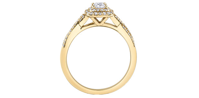 Engagement Ring 10 Karat Yellow Gold  - Canadian Diamond