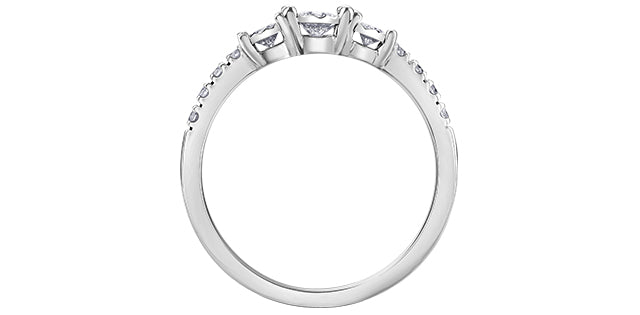 Ladies 10 Karat Gold Illuminaire Diamond Engagement Ring