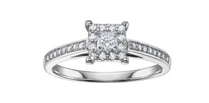 Engagement Ring 10 Karat Gold - Princess Cut