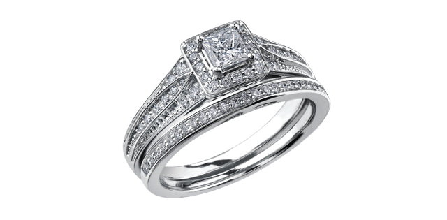 Engagement Ring 14 Karat Yellow Gold  - Canadian Diamond Princess Cut