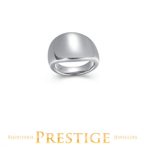 ELLE "PEBBLE" RHODIUM PLATED 13MM WIDE RING