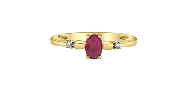 10 Karat Gold Ruby & Diamond Ring