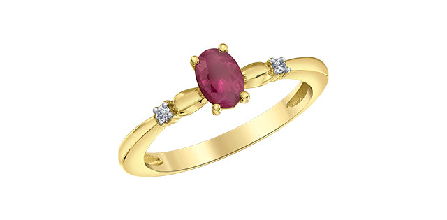10 Karat Gold Ruby & Diamond Ring