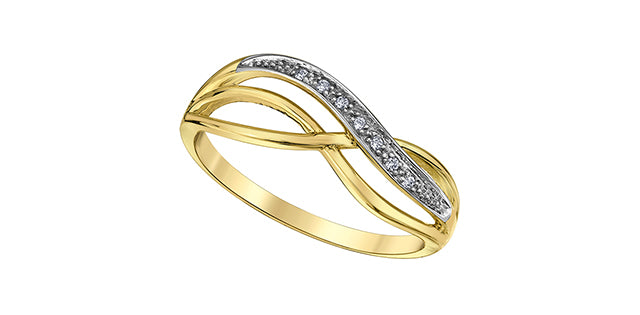 Ladies 10 Karat Gold Diamond Ring (0.03CT TDW)