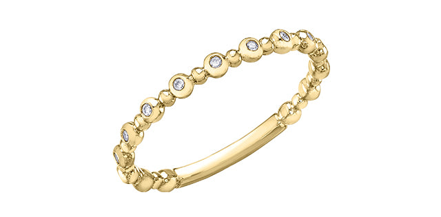 Ladies 10KTY ChiChi Stackable Ring 15=0.09CT