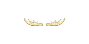 10KTY Antler Canadian Diamond Earrings (0.04TDW)