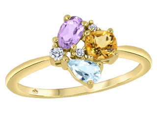 10KTY Multi Stone Ring - Fire & Ice