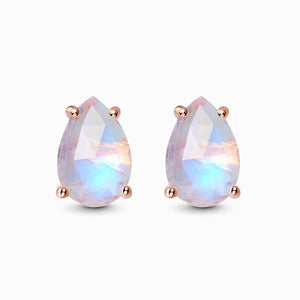 MoonMagic 925 & 14KT Rose Gold Vermeil Moonstone Earrings - Bright Drop Studs