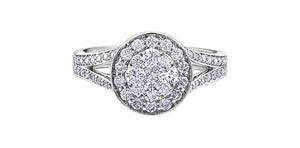 Ladies 14KT White Gold Diamond Estoria Engagement Ring (1.00TDW)