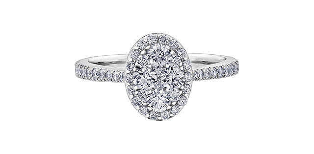 Ladies 14KT White Gold Diamond Estoria Engagement Ring