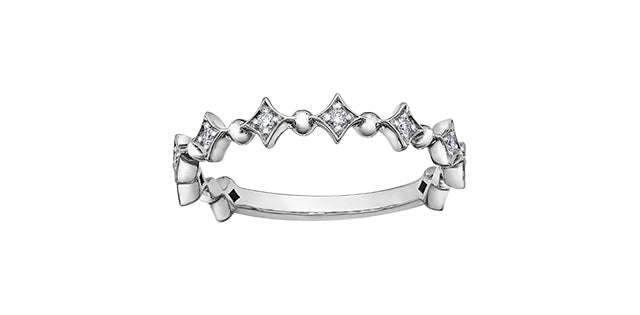 Ladies 10 Karat White Gold ChiChi Stackable Diamond (TDW 0.08CT) 3.8mm Ring