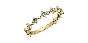 Ladies 10 Karat Yellow Gold ChiChi Stackable Diamond (TDW 0.08CT) 3.8mm Ring