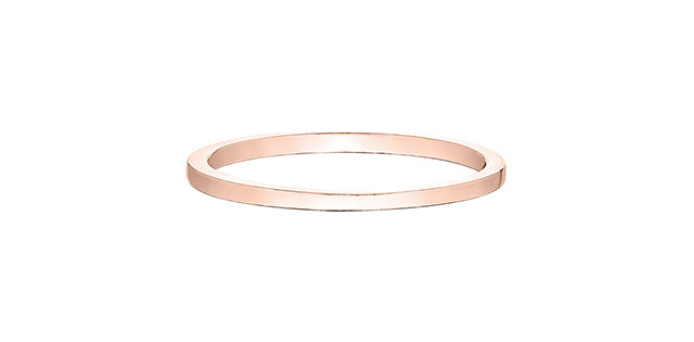 Ladies 10 Karat Rose Gold 1mm Stackable Ring
