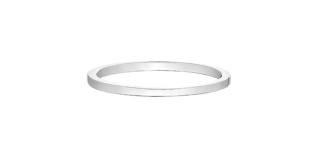 Ladies 10 Karat White Gold 1mm Stackable Ring