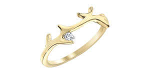 10KTY Antlers Canadian Diamond Ring (0.04TDW)