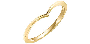 Ladies 10 Karat Yellow Gold 1mm Stackable V Ring