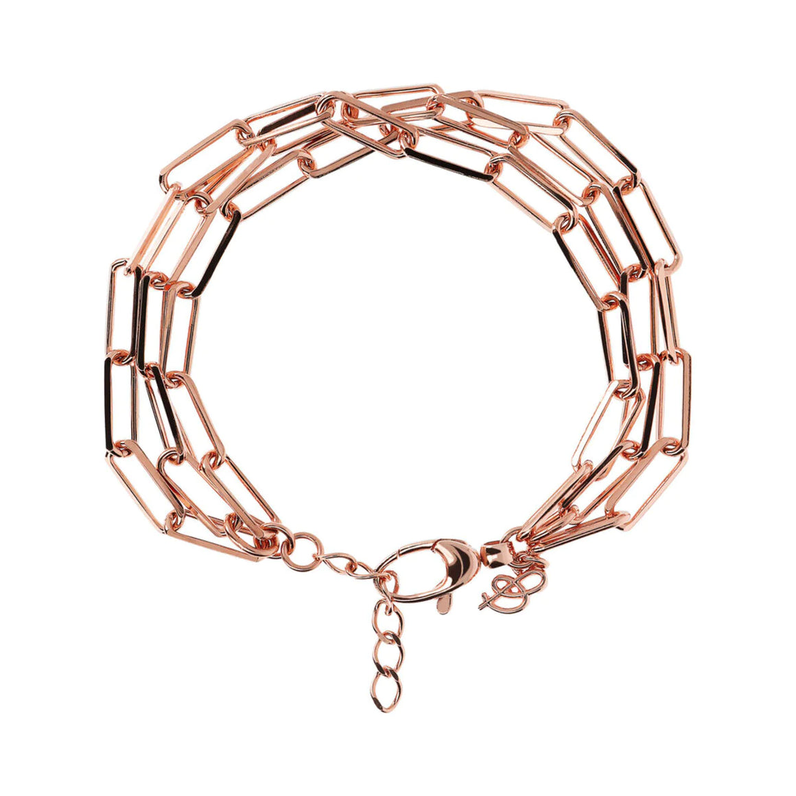 Bronzallure Paperclip Stretched Multi-strand Chain Bracelet