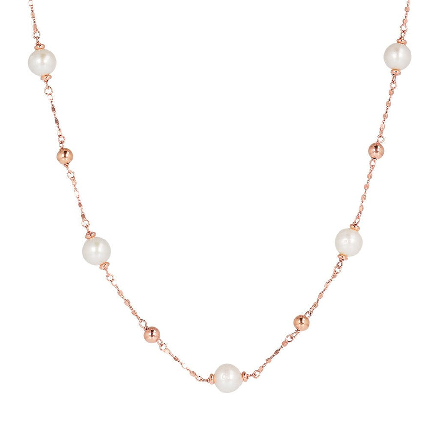 Bronzallure Freshwater Pearl Station Necklace